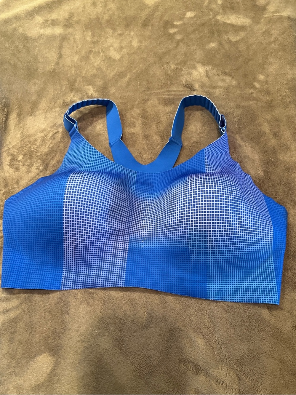 Brooks Blue Grid Wireless Sports Bra